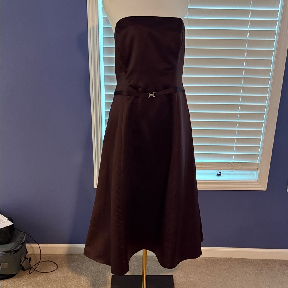 Michaelangelo Strapless Dark Brown Dress